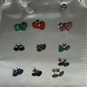 Source Unknown Vibrant Glitter Stud Earrings Set